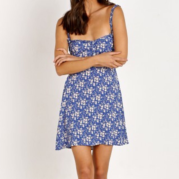 For Love And Lemons Dresses & Skirts - For Love & Lemons Zamira Button Front Dress Cobalt